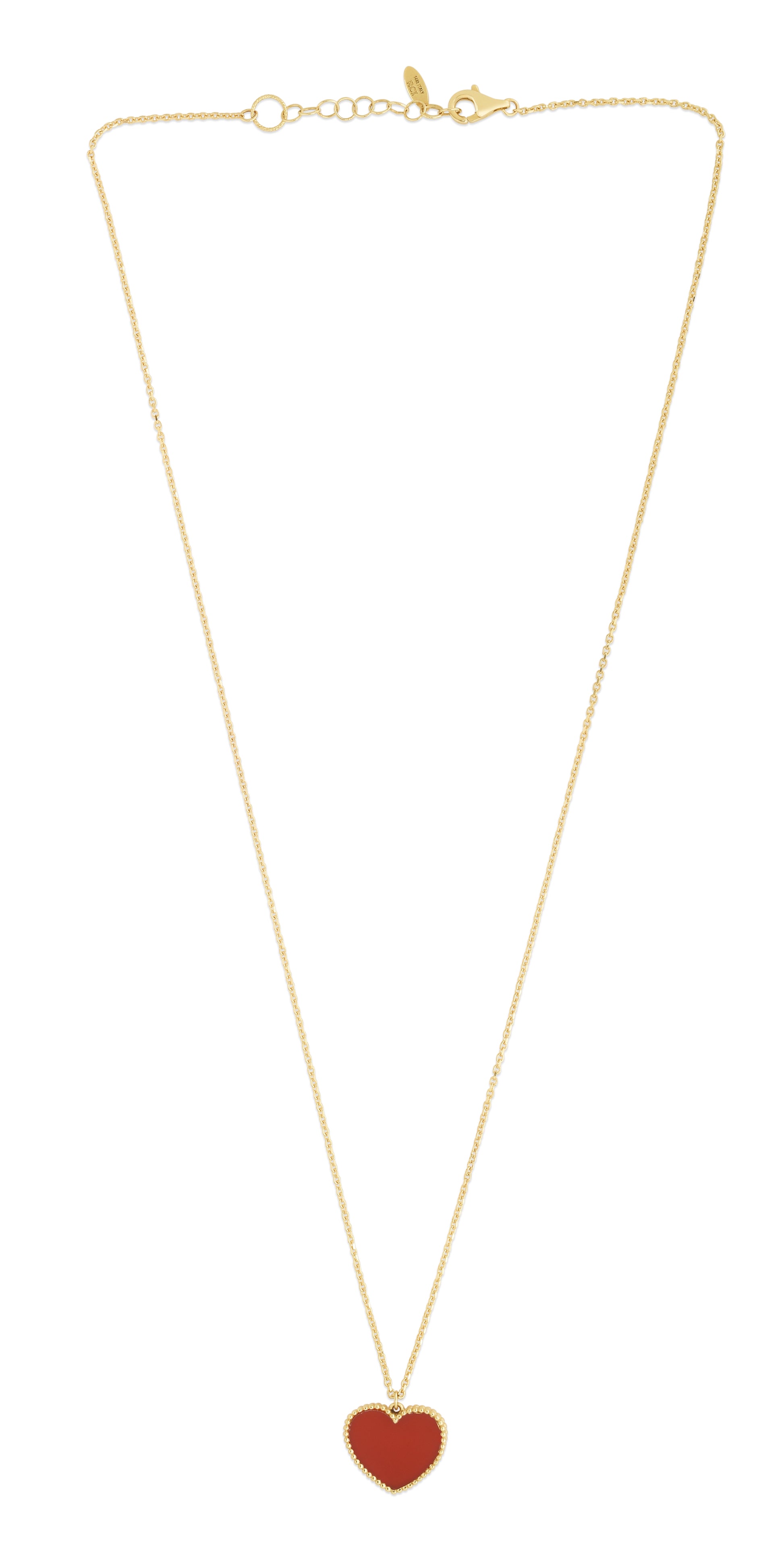 Royal Chain 14K Gold Red Cornelia Heart Necklace RC14108