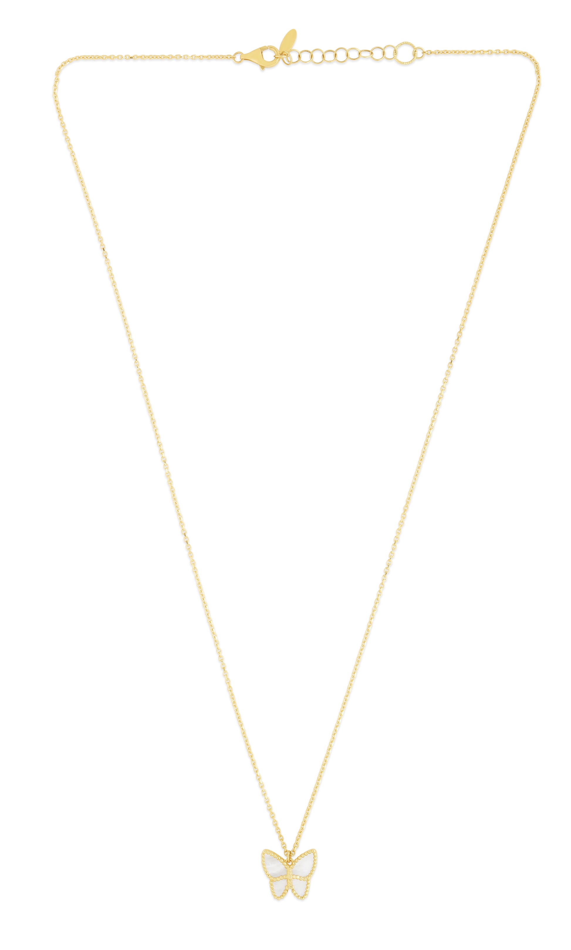 Royal Chain 14K Gold Mother of Pearl Butterfly Necklace RC14111