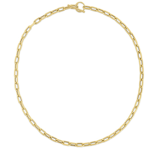 Royal Chain 14K Gold Paperclip Toggle Link Necklace RC14302