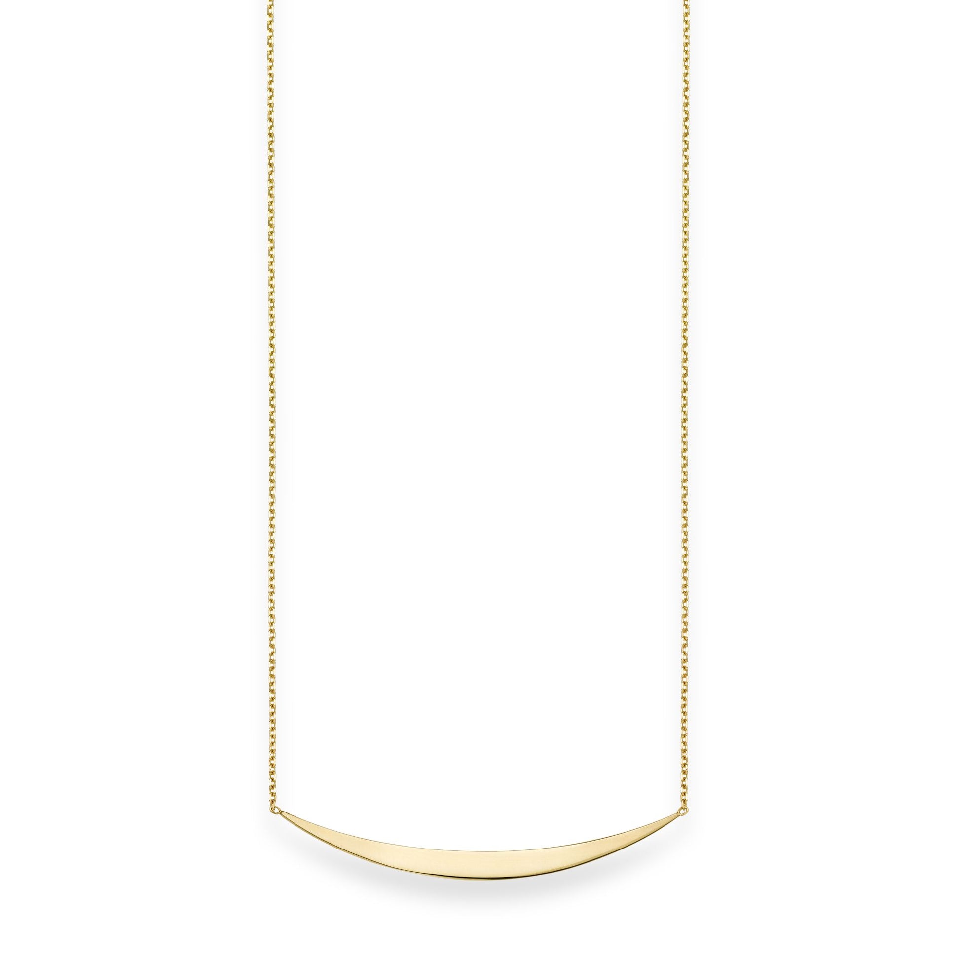 Royal Chain 14K Gold Polished Crescent Bar Necklace RC1443