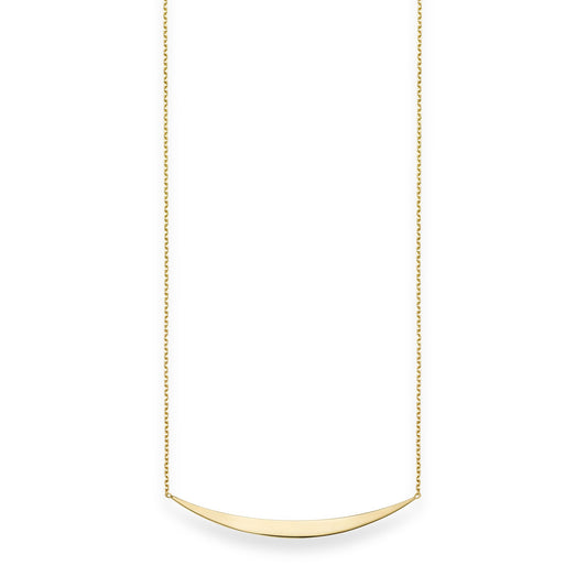 Royal Chain 14K Gold Polished Crescent Bar Necklace RC1443
