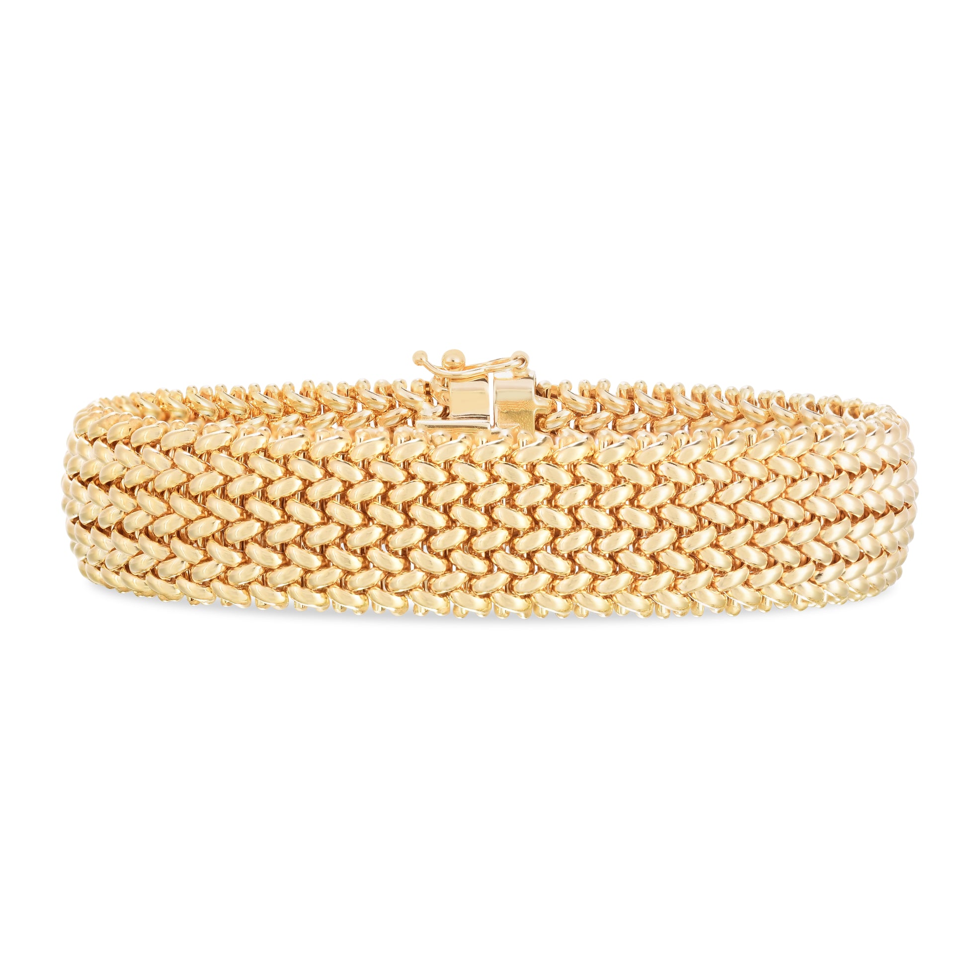 Royal Chain 14K Large Mesh Rice Bracelet RC14819