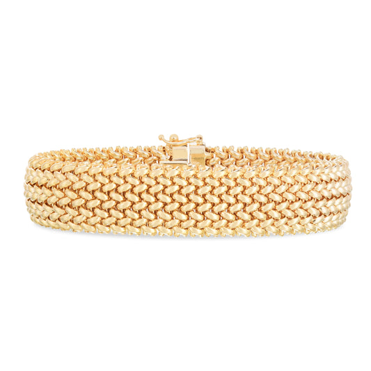 Royal Chain 14K Large Mesh Rice Bracelet RC14819