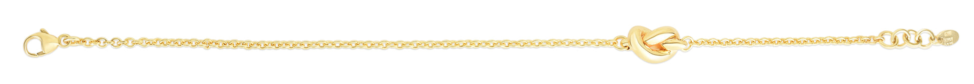 Royal Chain 14K Gold Polished Puffed Love Knot Bracelet RC5586