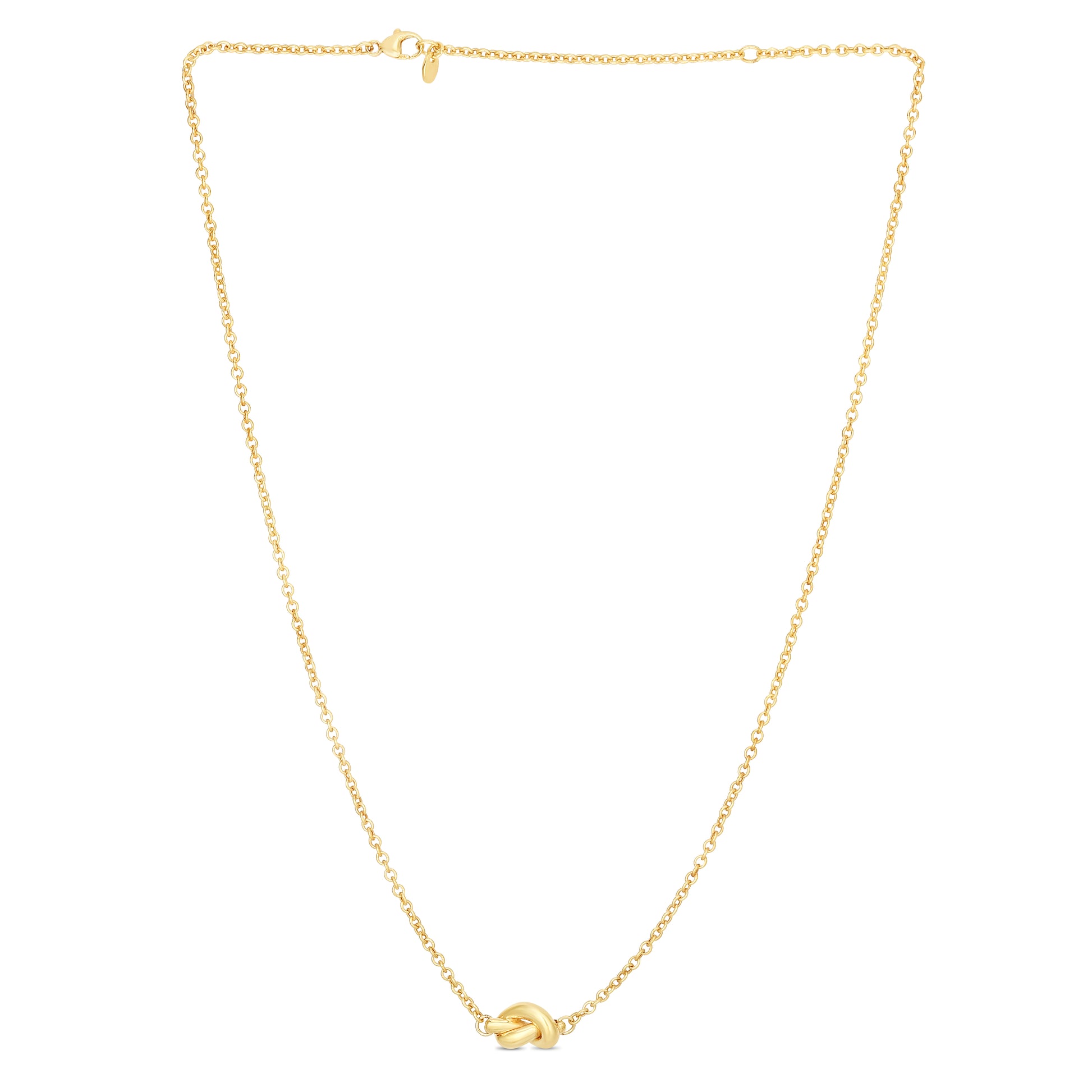 Royal Chain 14K Gold Polished Puffed Love Knot Necklace RC5591