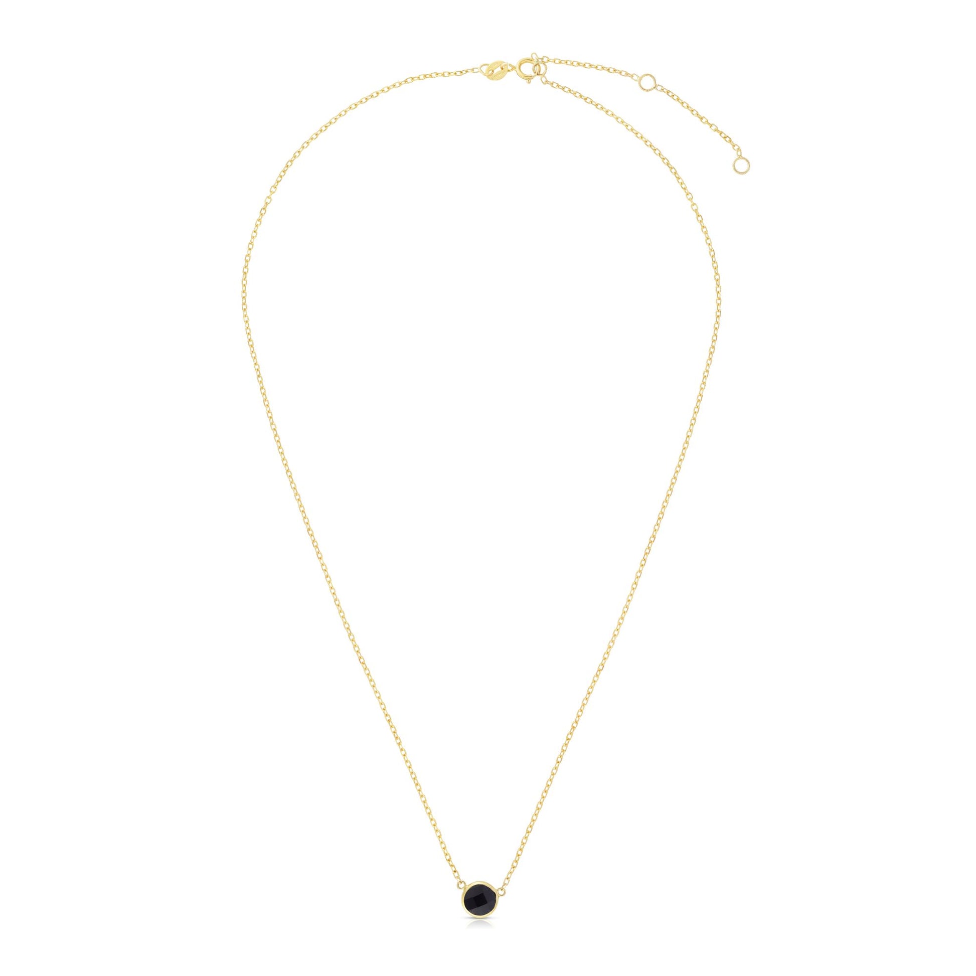 Royal Chain 14K Gold & Onyx Solitaire Necklace RC6945