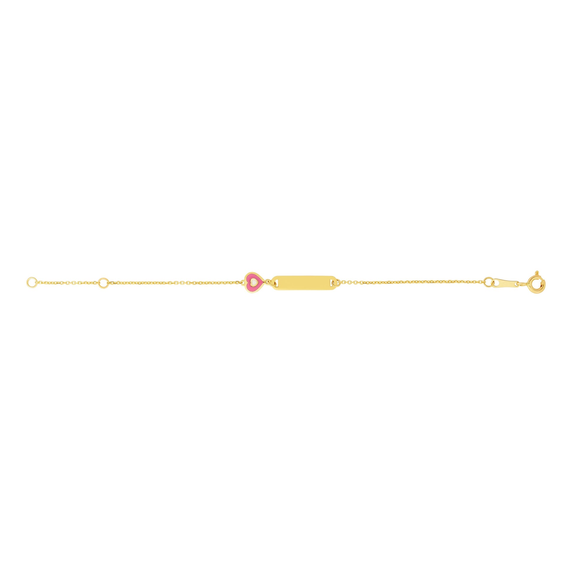Royal Chain 14K Gold Heart ID Bracelet RC9779