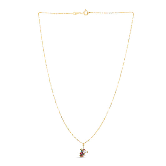 Royal Chain 14K Gold Enamel Unicorn Necklace RC9806