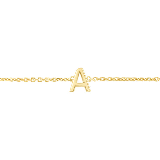 Royal Chain 14K Mini Initial A Necklace RCA13324
