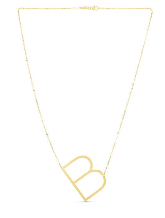 Royal Chain 14K Gold Large Initial B Necklace RCB10908