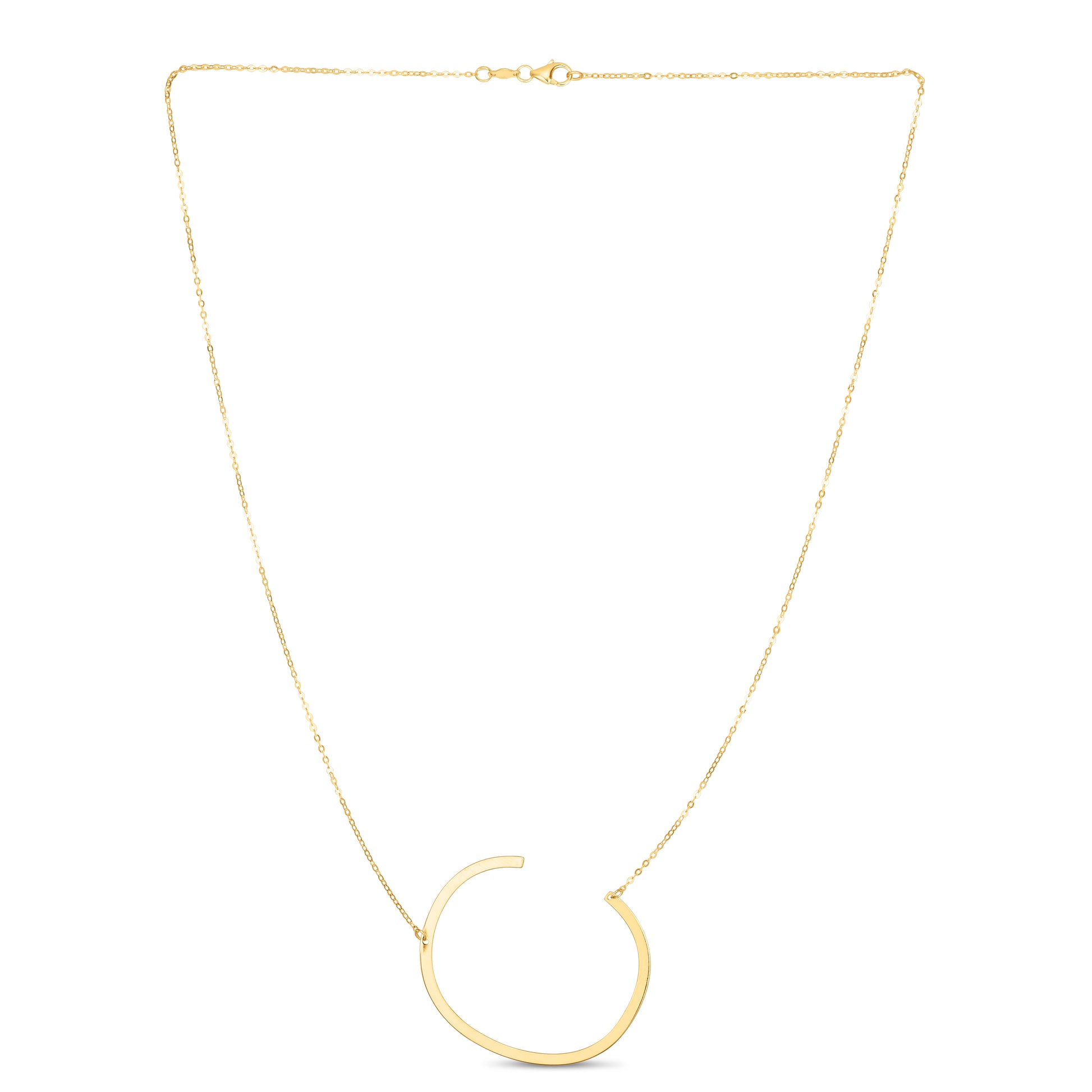 Royal Chain 14K Gold Large Initial C Necklace RCC10908