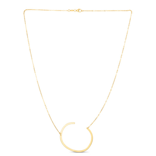 Royal Chain 14K Gold Large Initial C Necklace RCC10908