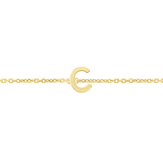 Royal Chain 14K Mini Initial C Necklace RCC13324