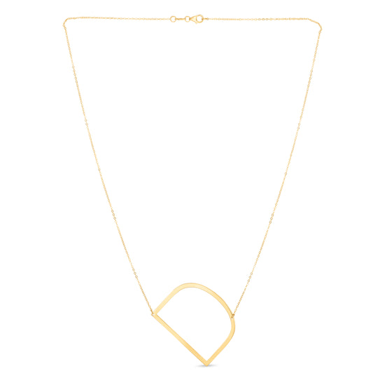 Royal Chain 14K Gold Large Initial D Necklace RCD10908