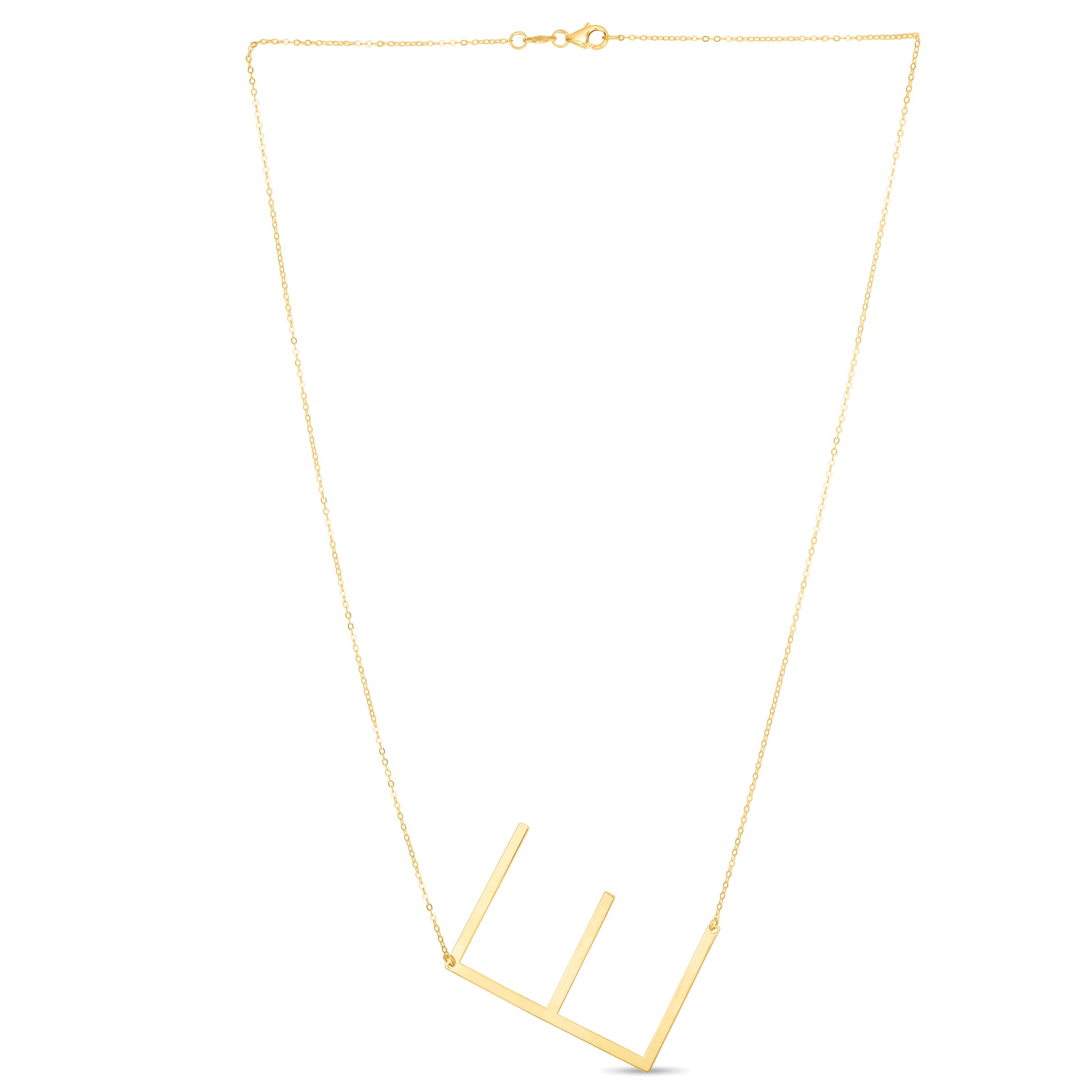 Royal Chain 14K Gold Large Initial E Necklace RCE10908