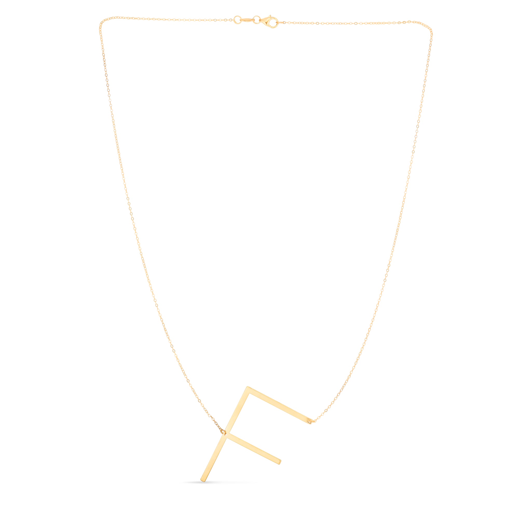 Royal Chain 14K Gold Large Initial F Necklace RCF10908