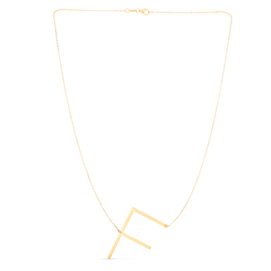 Royal Chain 14K Gold Large Initial F Necklace RCF10908