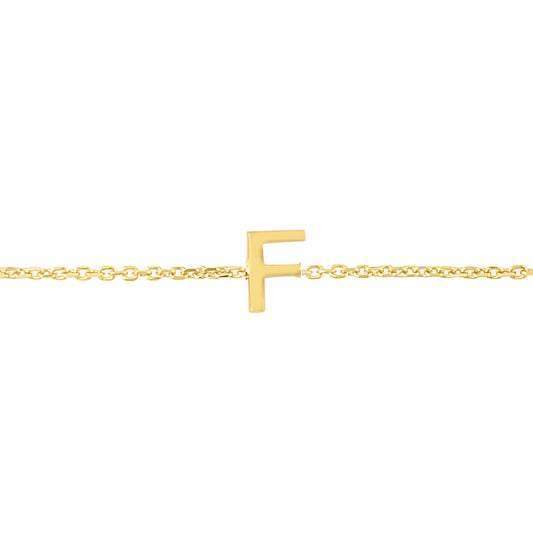 Royal Chain 14K Mini Initial F Necklace RCF13324