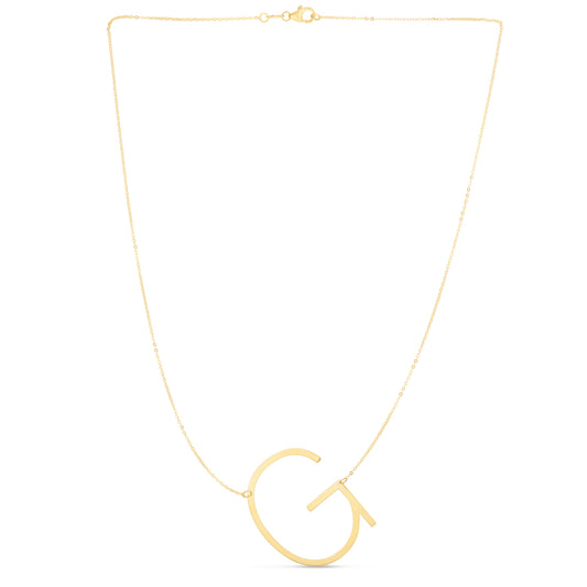 Royal Chain 14K Gold Large Initial G Necklace RCG10908