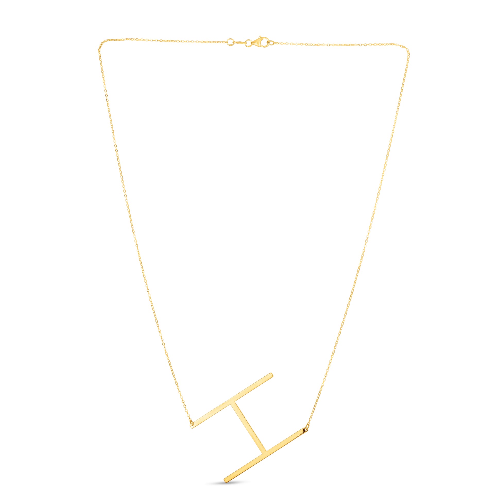 Royal Chain 14K Gold Large Initial H Necklace RCH10908