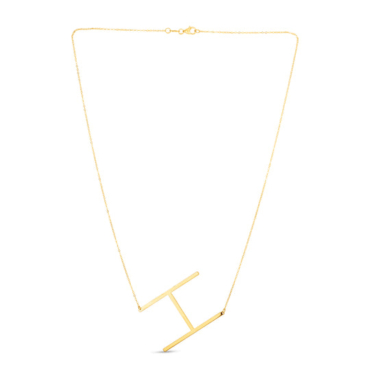 Royal Chain 14K Gold Large Initial H Necklace RCH10908