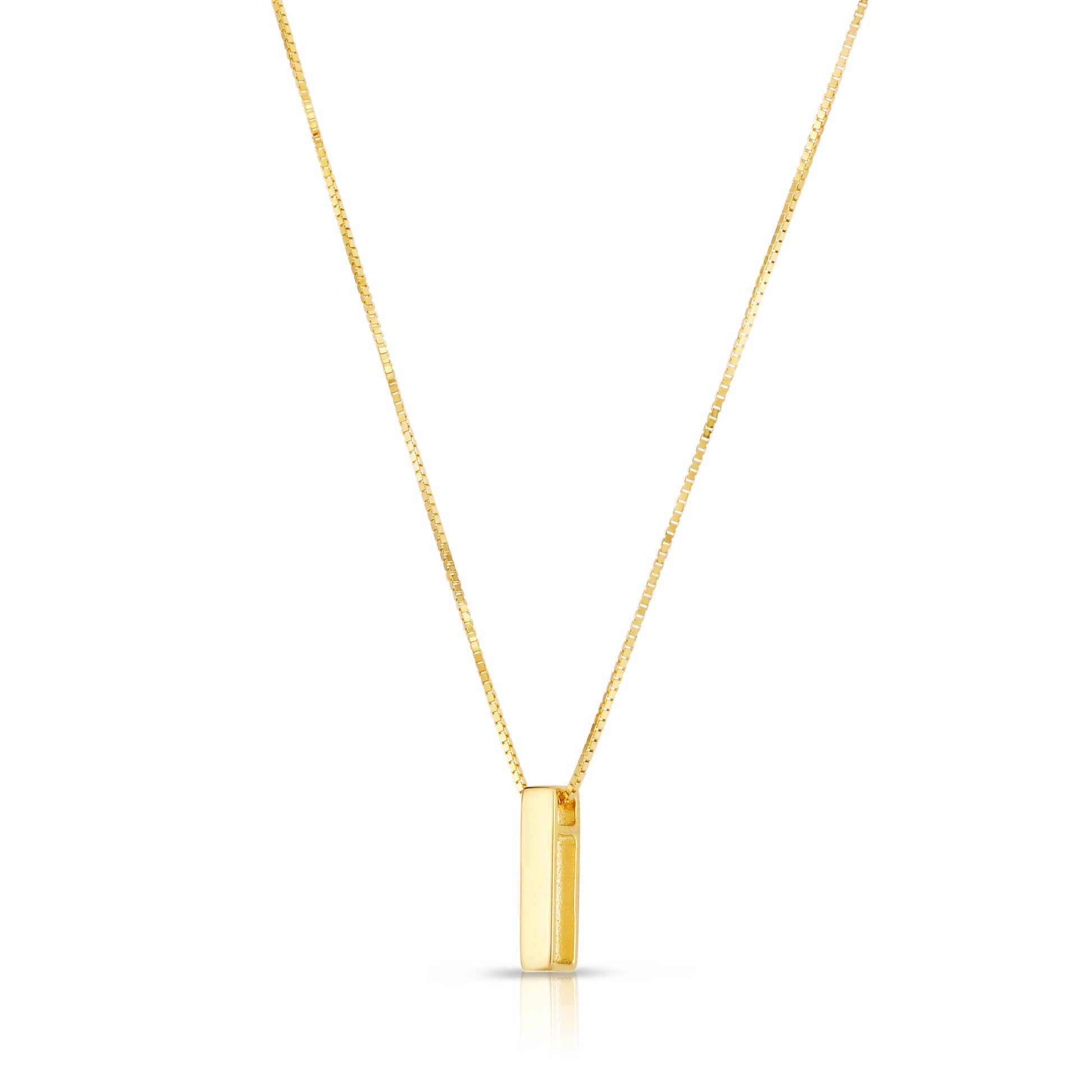 Royal Chain 14K Gold Block Letter Initial I Necklace RCI10969