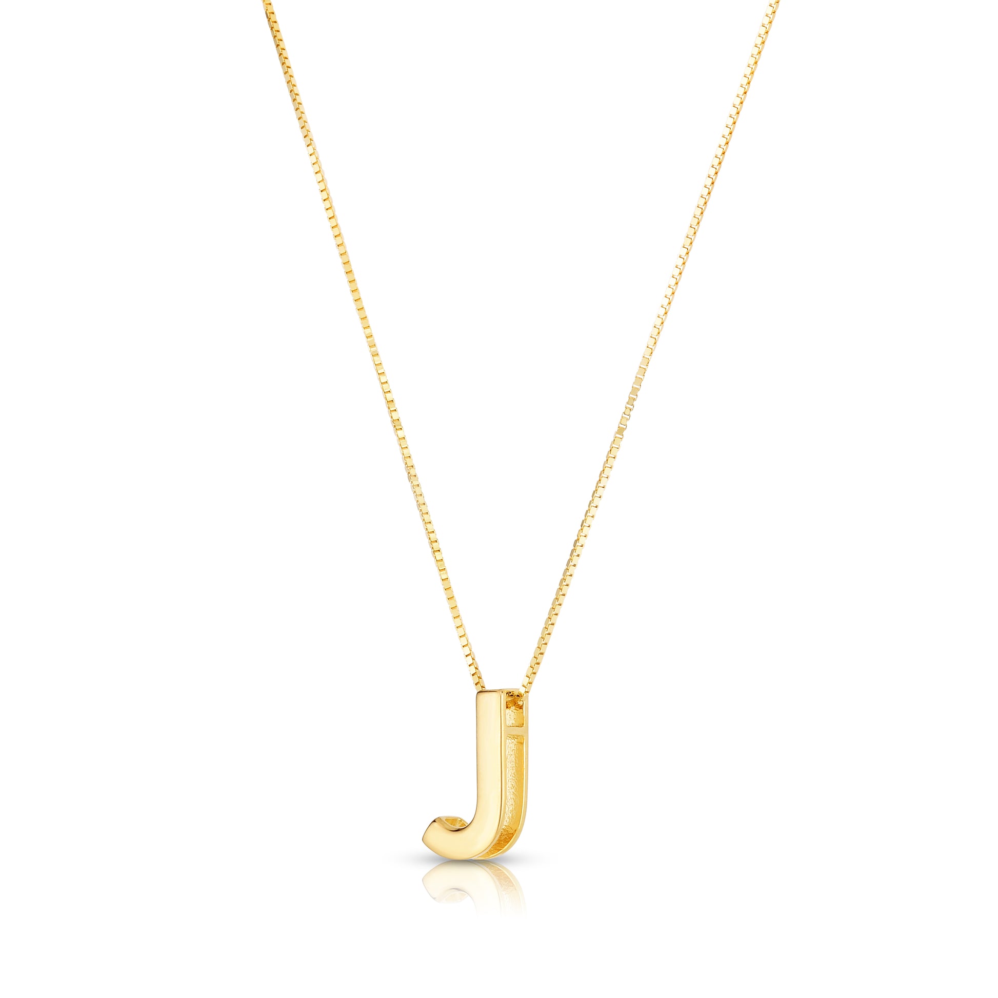 Royal Chain 14K Gold Block Letter Initial J Necklace RCJ10969