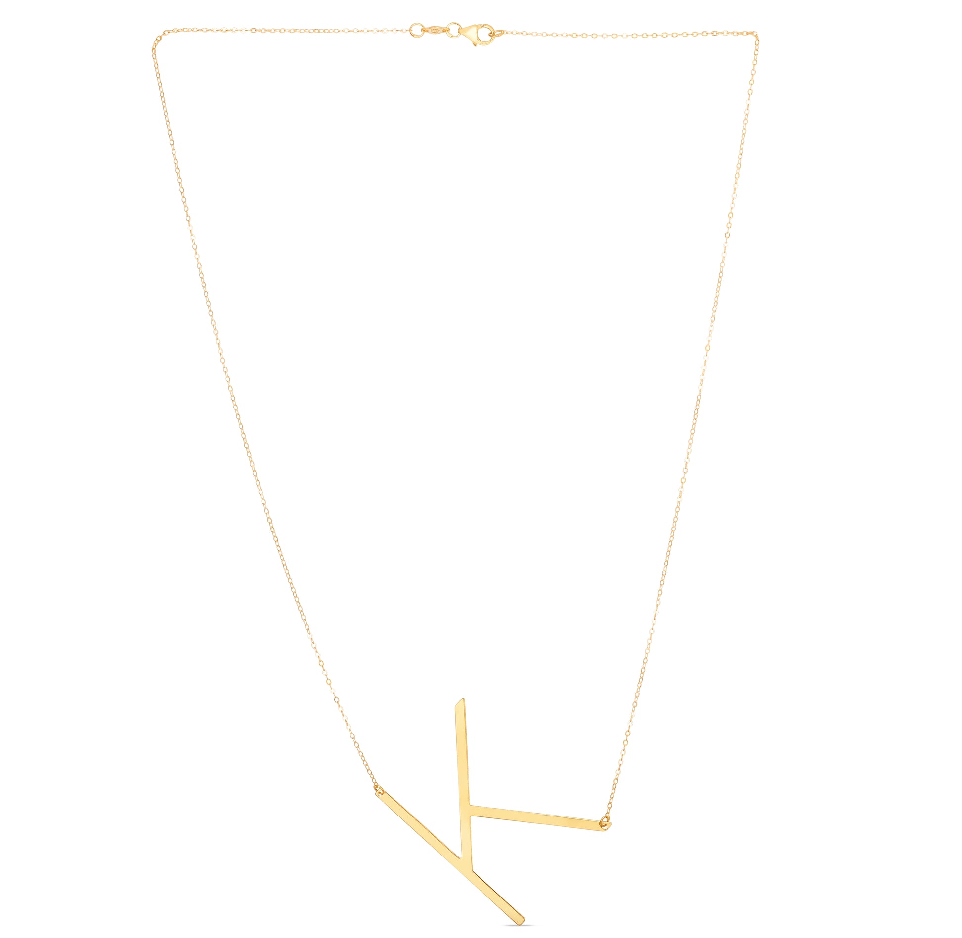 Royal Chain 14K Gold Large Initial K Necklace RCK10908