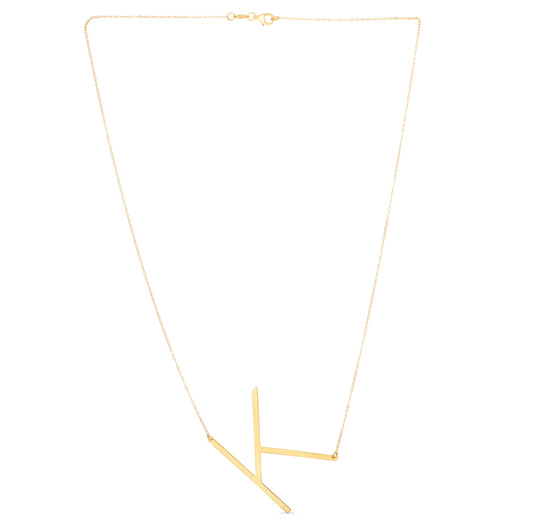 Royal Chain 14K Gold Large Initial K Necklace RCK10908