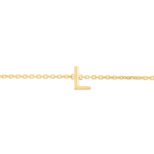 Royal Chain 14K Mini Initial L Necklace RCL13324