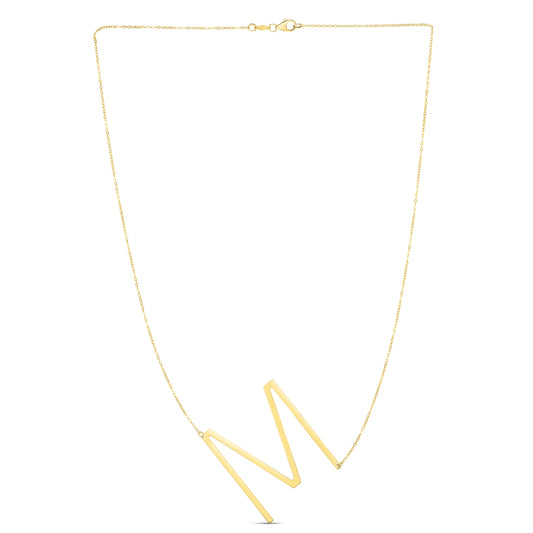 Royal Chain 14K Gold Large Initial M Necklace RCM10908
