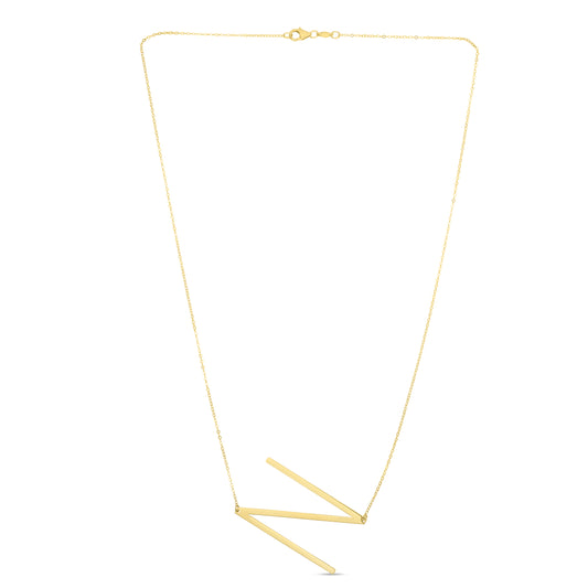 Royal Chain 14K Gold Large Initial N Necklace RCN10908
