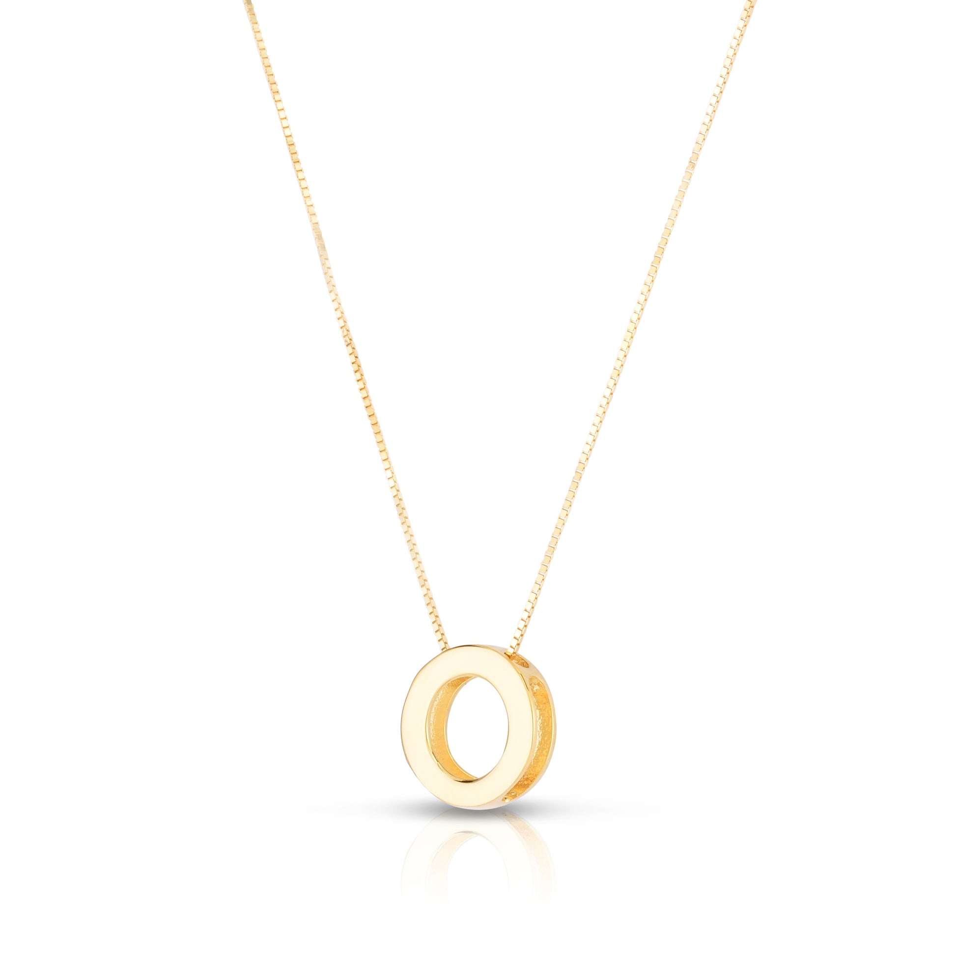 Royal Chain 14K Gold Block Letter Initial O Necklace RCO10969