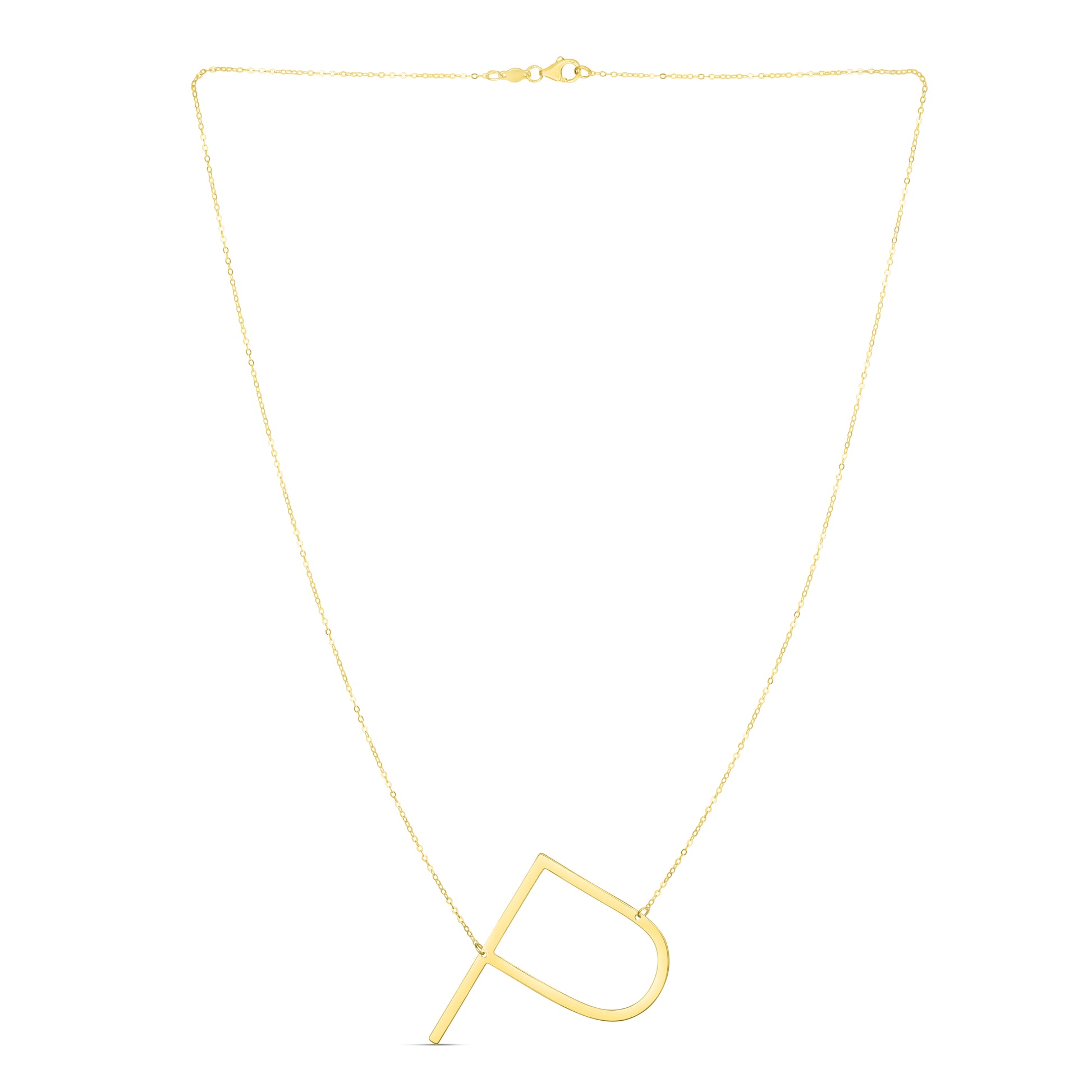 Royal Chain 14K Gold Large Initial P Necklace RCP10908