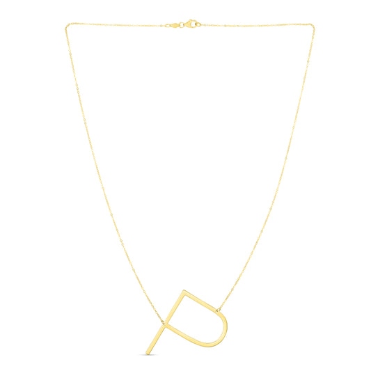 Royal Chain 14K Gold Large Initial P Necklace RCP10908