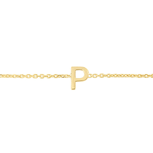 Royal Chain 14K Mini Initial P Bracelet RCP13324