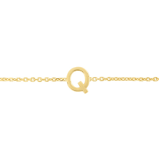 Royal Chain 14K Mini Initial Q Bracelet RCQ13324