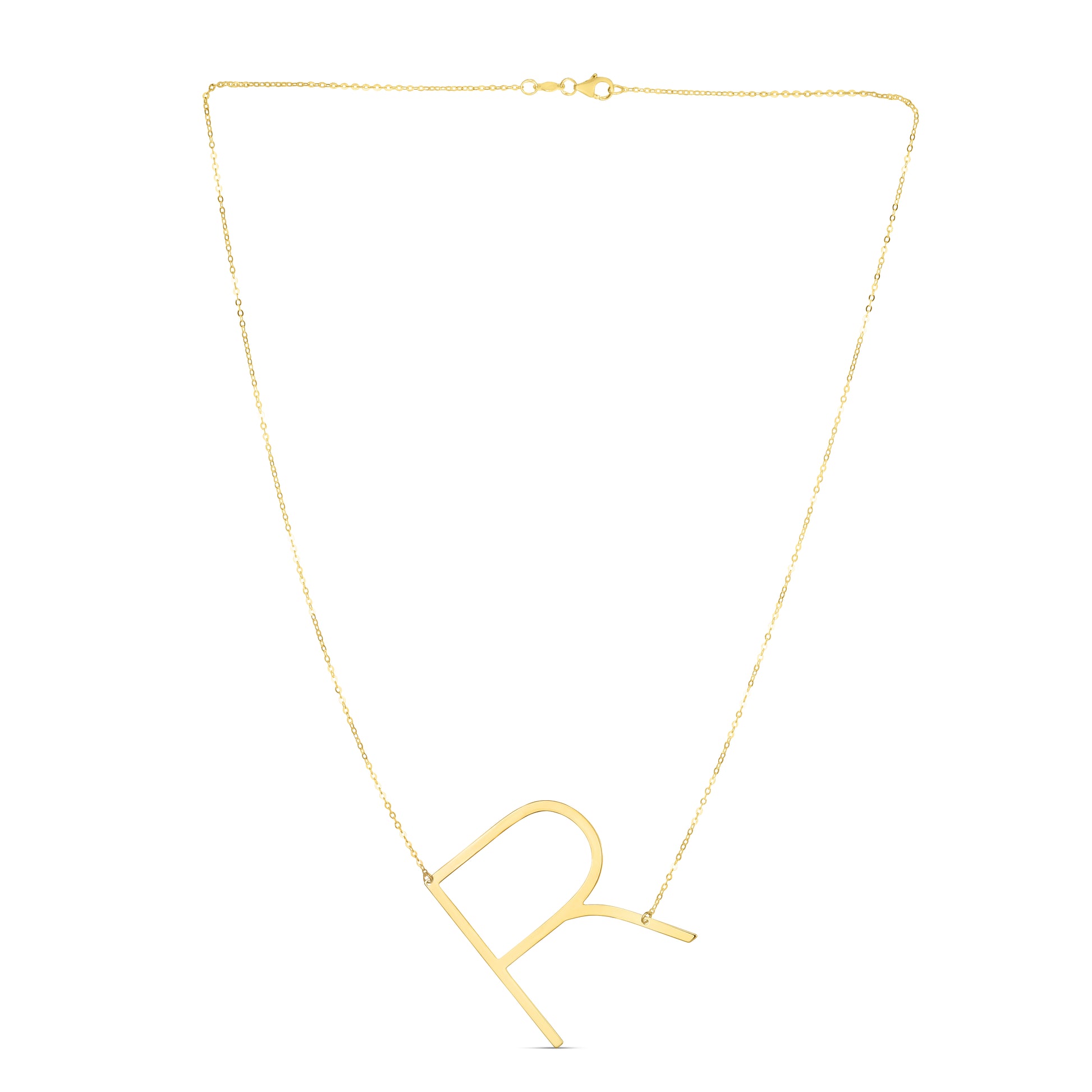 Royal Chain 14K Gold Large Initial R Necklace RCR10908