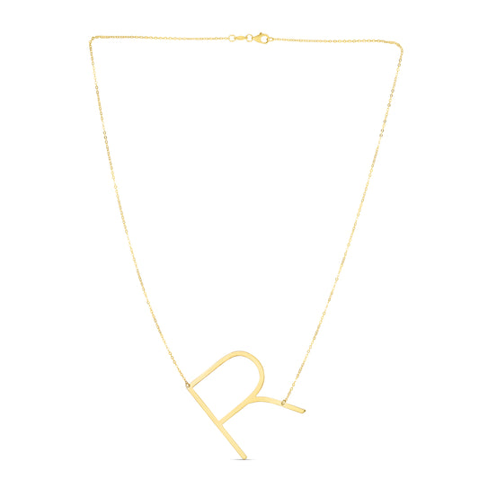 Royal Chain 14K Gold Large Initial R Necklace RCR10908