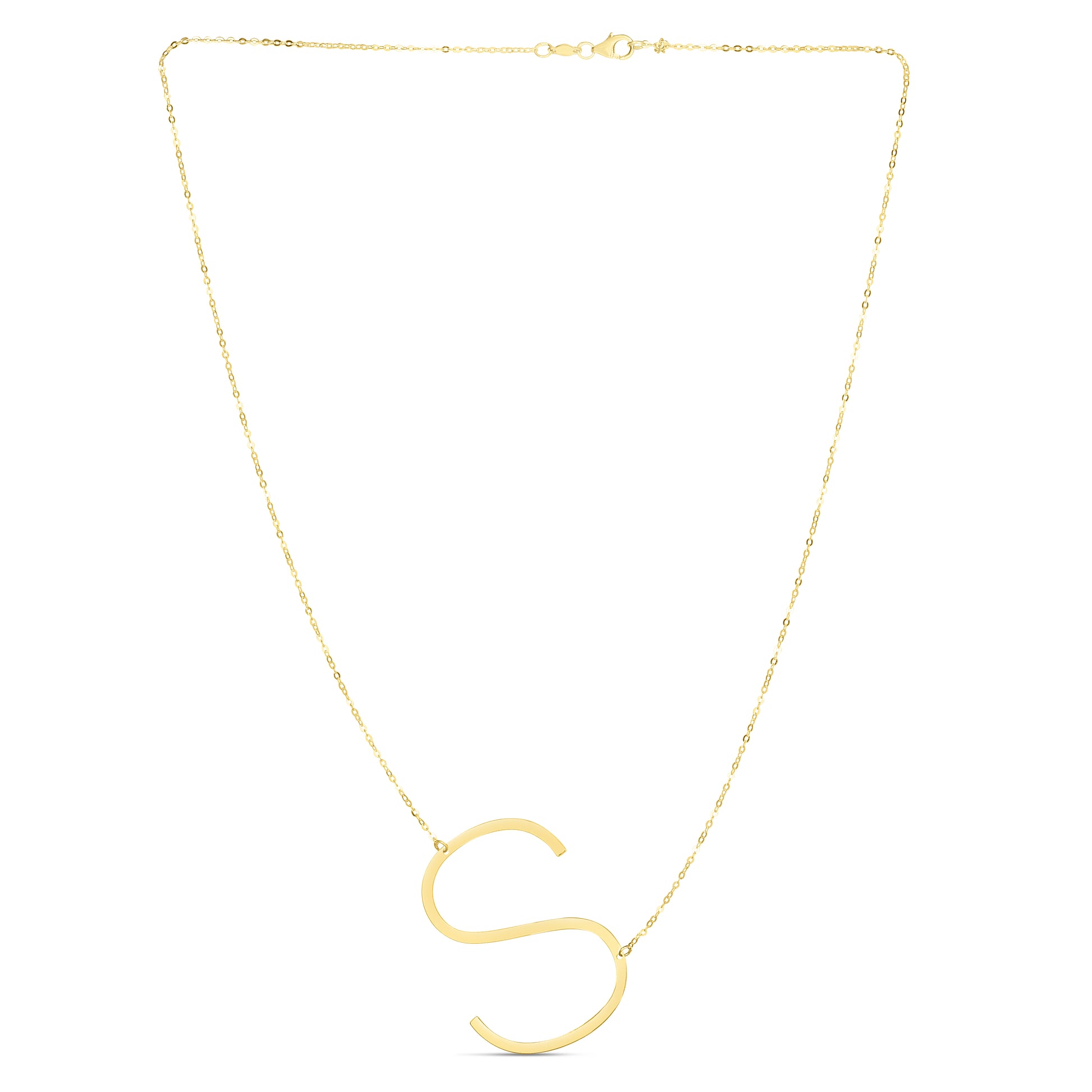 Royal Chain 14K Gold Large Initial S Necklace RCS10908