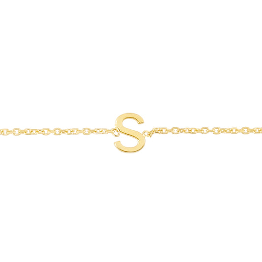 Royal Chain 14K Mini Initial S Necklace RCS13324