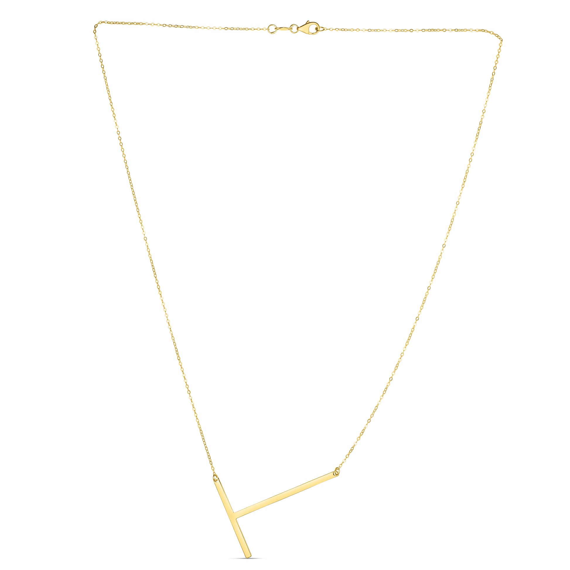 Royal Chain 14K Gold Large Initial T Necklace RCT10908