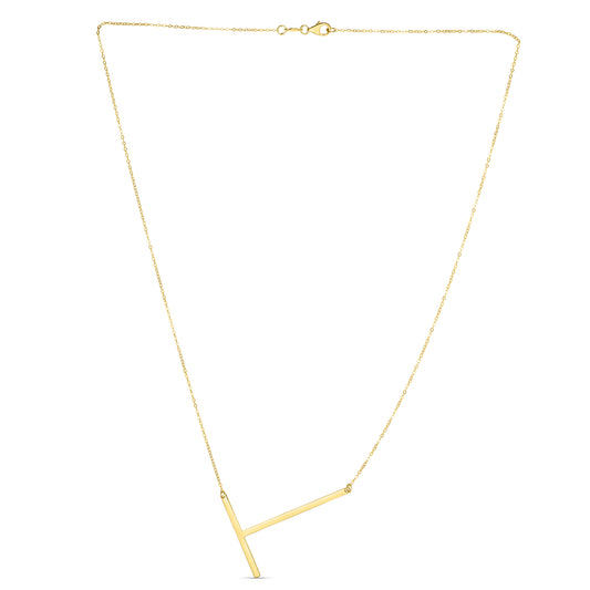 Royal Chain 14K Gold Large Initial T Necklace RCT10908