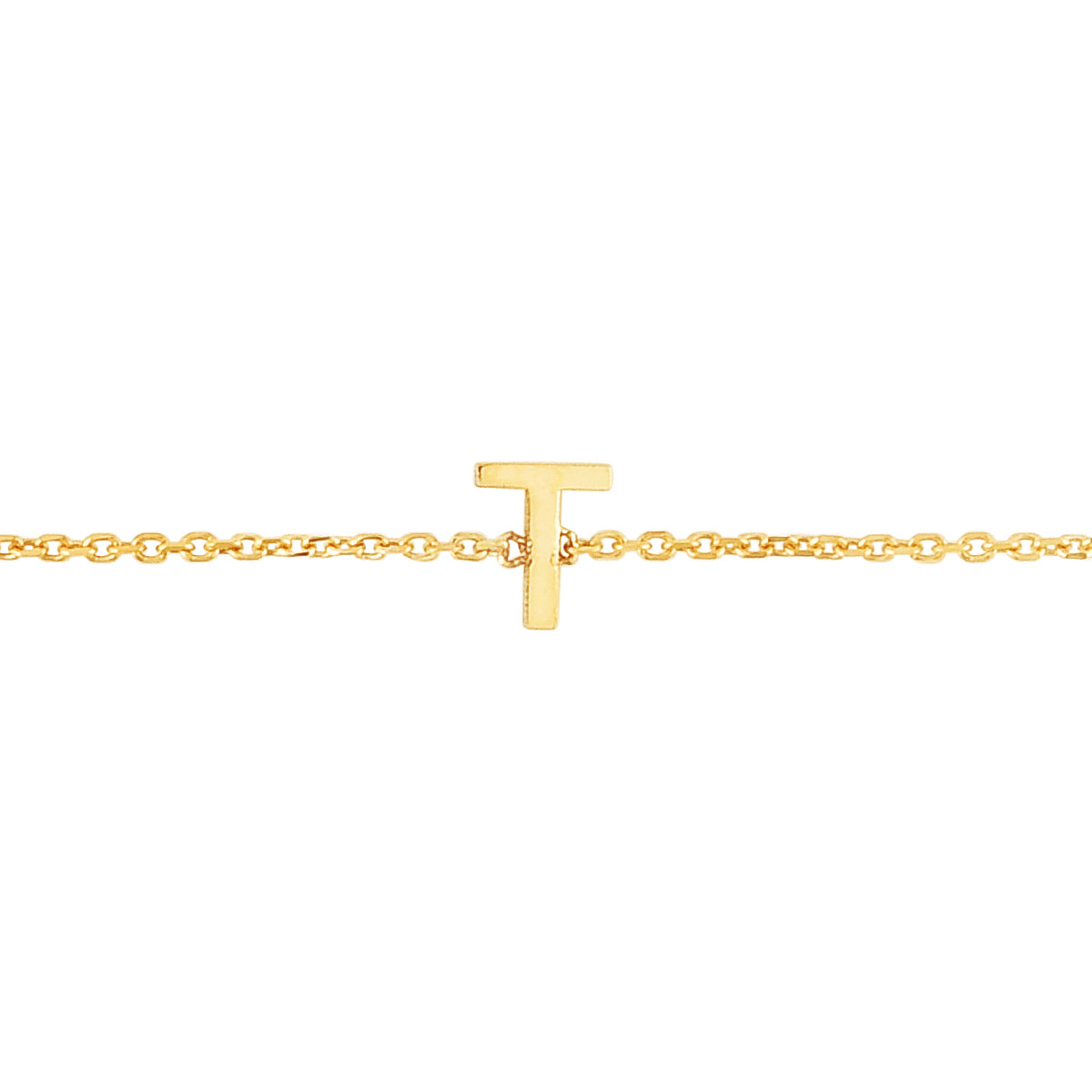 Royal Chain 14K Mini Initial T Necklace RCT13324
