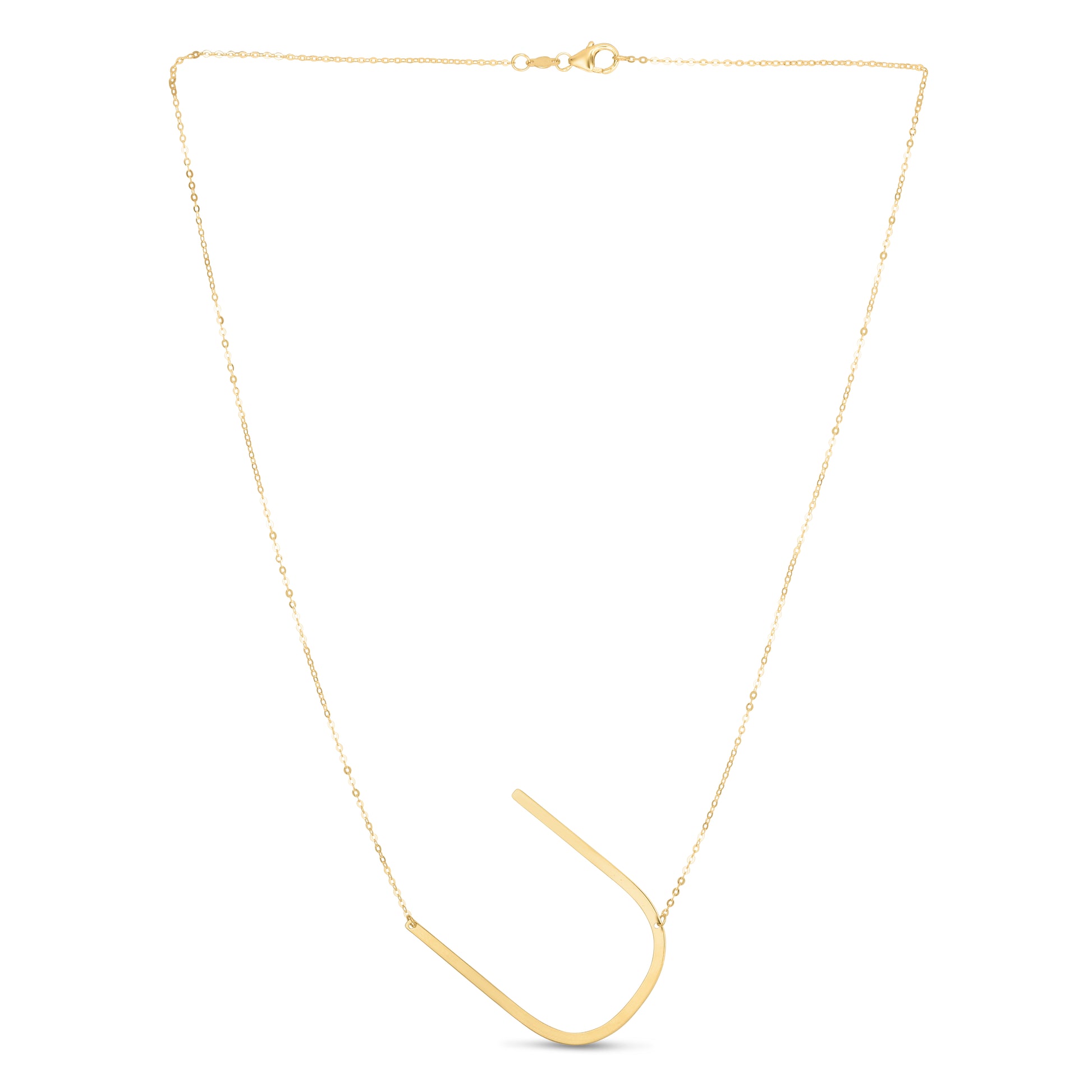 Royal Chain 14K Gold Large Initial U Necklace RCU10908