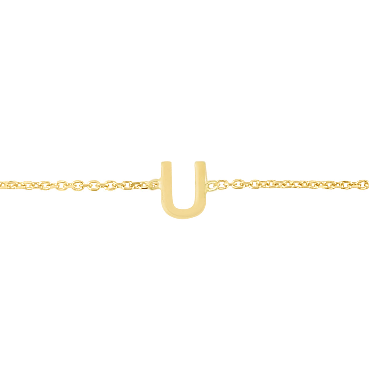 Royal Chain 14K Mini Initial U Necklace RCU13324
