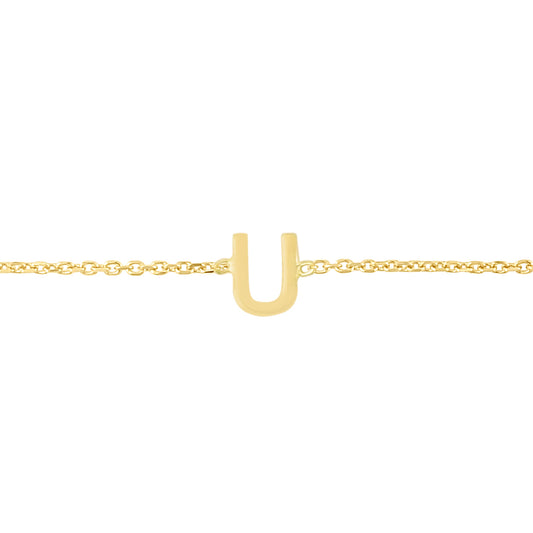 Royal Chain 14K Mini Initial U Necklace RCU13324
