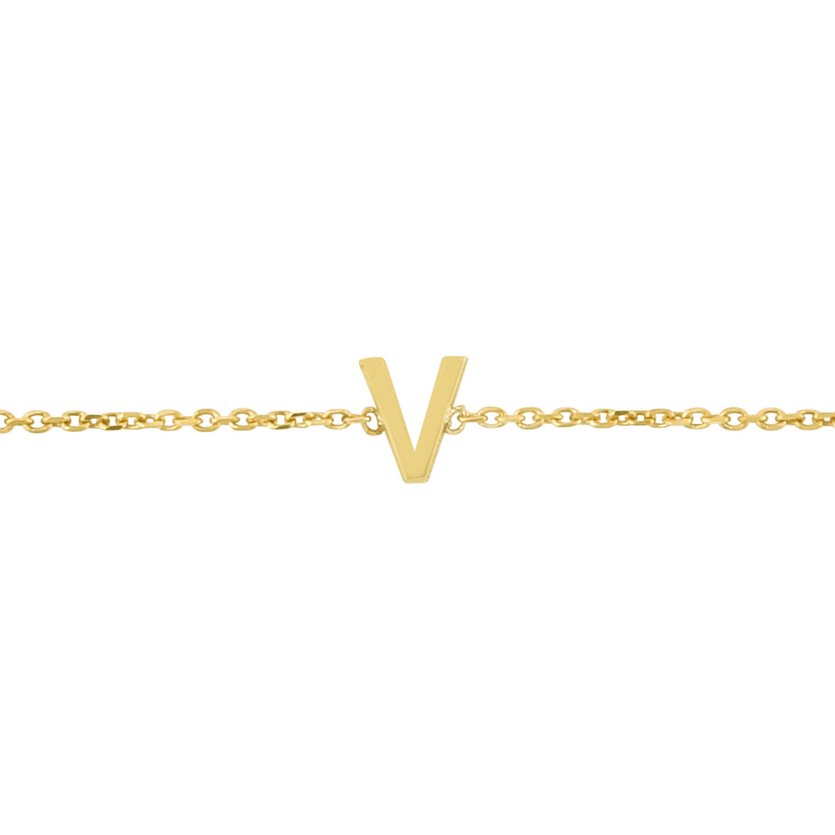 Royal Chain 14K Mini Initial V Necklace RCV13324