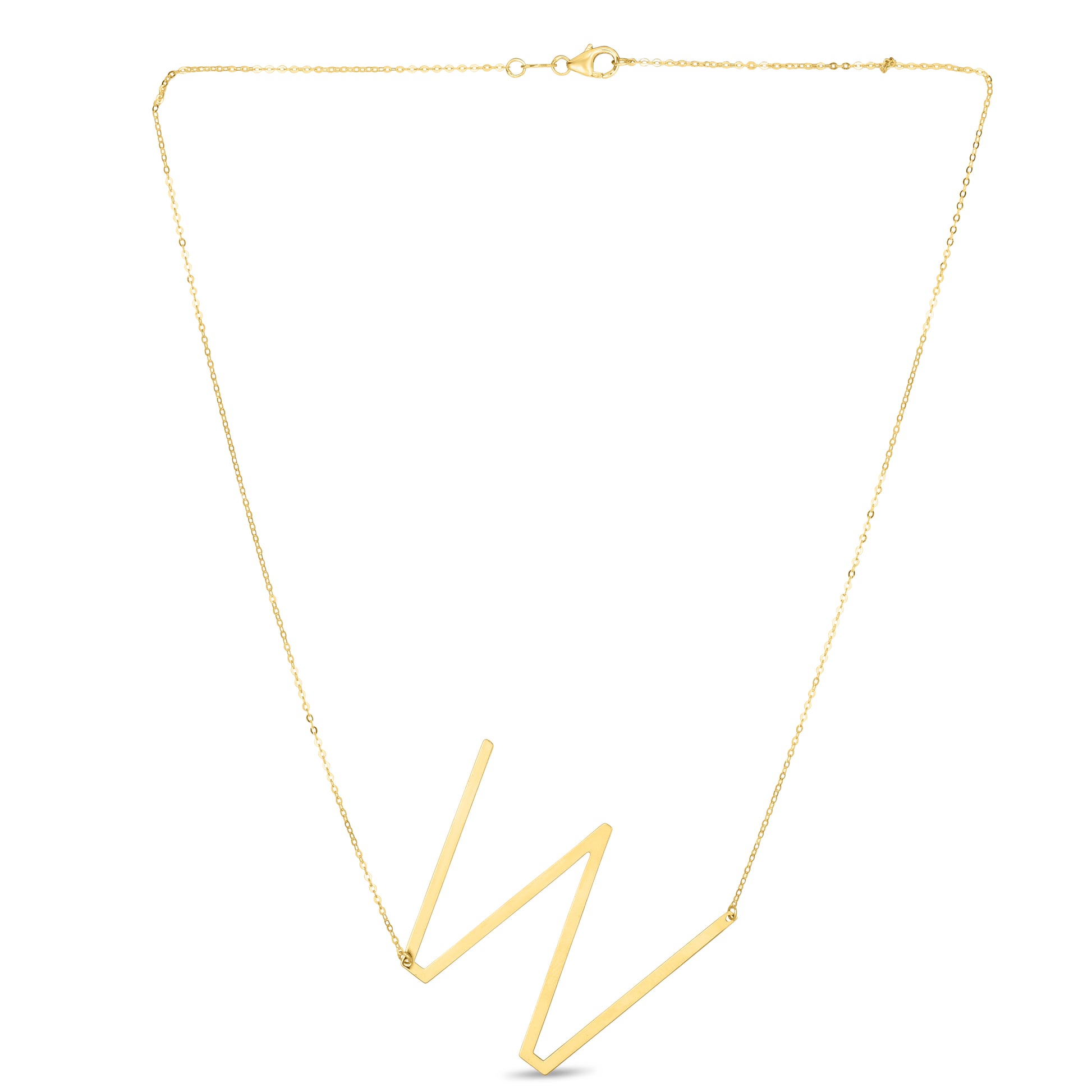 Royal Chain 14K Gold Large Initial W Necklace RCW10908