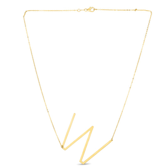 Royal Chain 14K Gold Large Initial W Necklace RCW10908